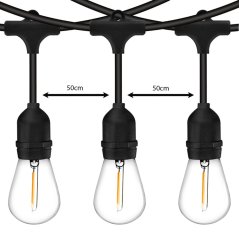 MALUS Vonkajšia záhradná girlanda Svetelná reťaz 15 m 30x E27 Lumiled