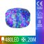LED hadica vonkajšia 20 m, priemer 6 mm, 480 LED, farebná, svetelné programy