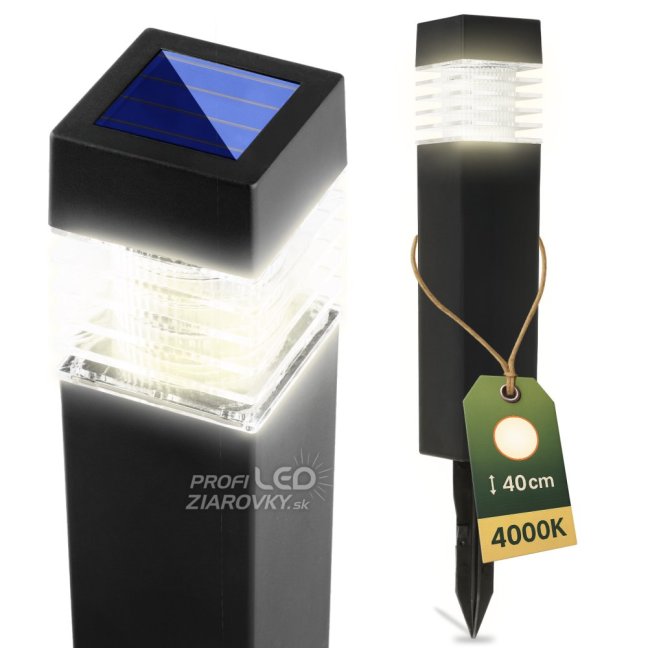 LED NARIS Solárne záhradné svietidlo poháňané stĺpikom 40cm LUMILED