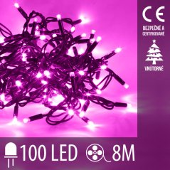 Svetelná reťaz vnútorná 8 m, 100 LED, ružová