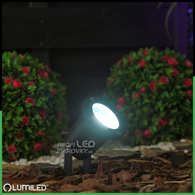 Záhradné svietidlo LED GU10 IP65 WATERPROOFED čierne s 1m káblom HORTI LUMILED