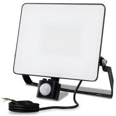 LED reflektor AZZLER 50W 6000lm 4000K IP44 Halogénová vonkajšia lampa so senzorom pohybu čierna LUMILED