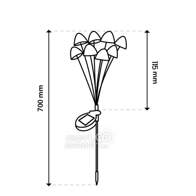 2x LED solárne záhradné svietidlo s pohonom 3000K IP65 CARI LUMILED