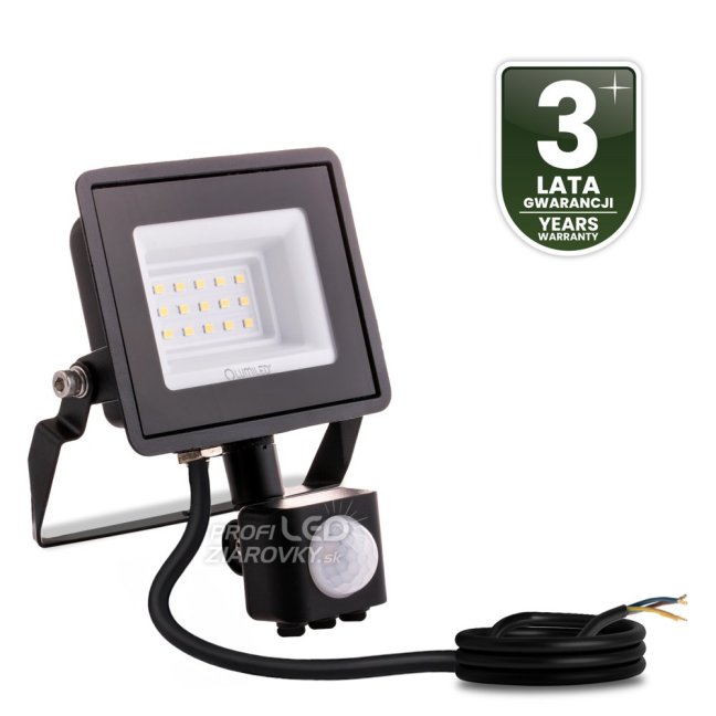 LED reflektor ZUNA2 10W 900lm 4000K IP44 Black Senzor pohybu LUMILED