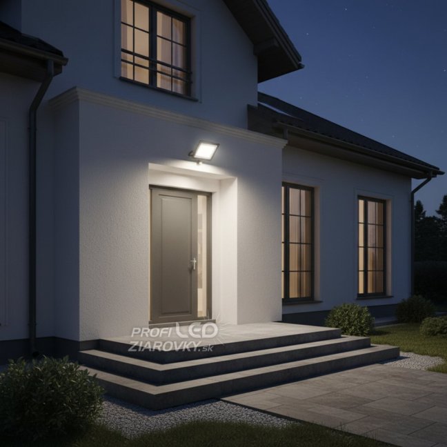 LED reflektor ZUNA2 100W 9000lm 6500K IP44 čierny so senzorom pohybu LUMILED
