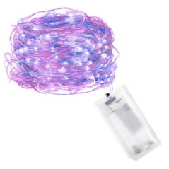 Vianočná led svetelná mikro reťaz na batérie - 20led - 1,9m ružová + modrá