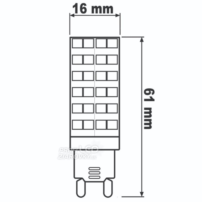 LED žiarovka G9 s päticou 7W = 60W 670lm 4000K Neutrálna 360° LUMILED