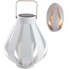 Solárne LED svietidlo Závesné svietidlo LAMPION biele LED 34 cm teplé