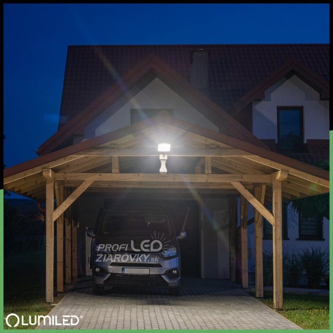 LED reflektor AZZLER 50W 6000lm 4000K IP44 Halogénová vonkajšia lampa so senzorom pohybu čierna LUMILED