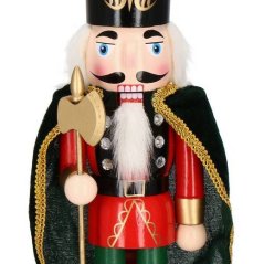Drevená figúrka Luskáčik so sekerou - 38cm - čierna/červená