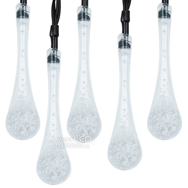 Solárny závesný veniec 20 LED slzičiek záhradná lampa 580 cm sople teplá farba