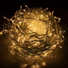 Vianočná led svetelná záclona vonkajšia - programy - časovač + diaľkový ovládač - 1500led - 60m teplá biela