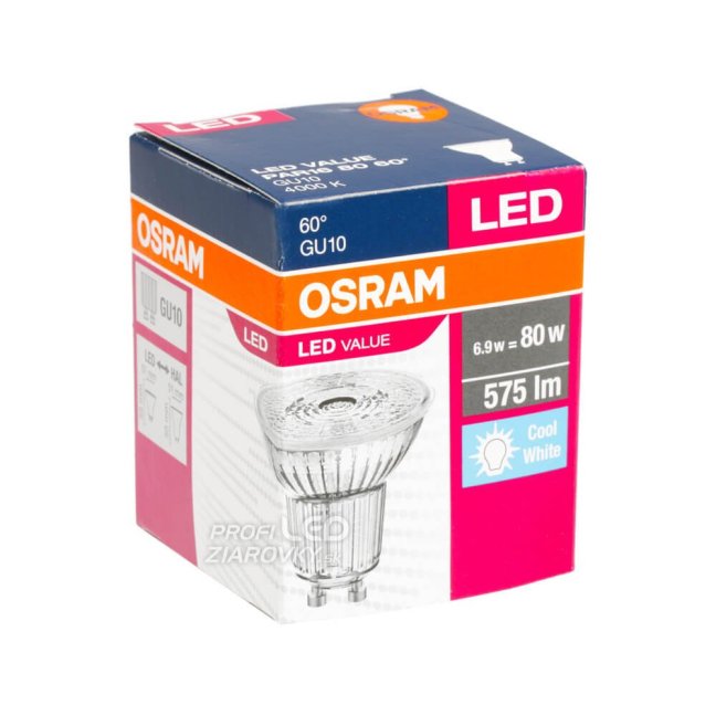 Led žiarovka gu10 osram, 6,9w - neutrálna biela