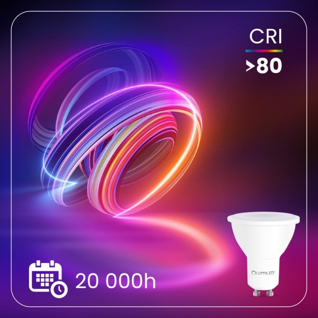 LED žiarovka GU10 reflektor PAR16 6W = 50W 600lm 4000K neutrálna 120° LUMILED