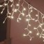 Viktória spojovateľná led svetelná záclona vonkajšia flash - 50led - 3m studená biela / flash prebliknutie studená biela - biely kábel