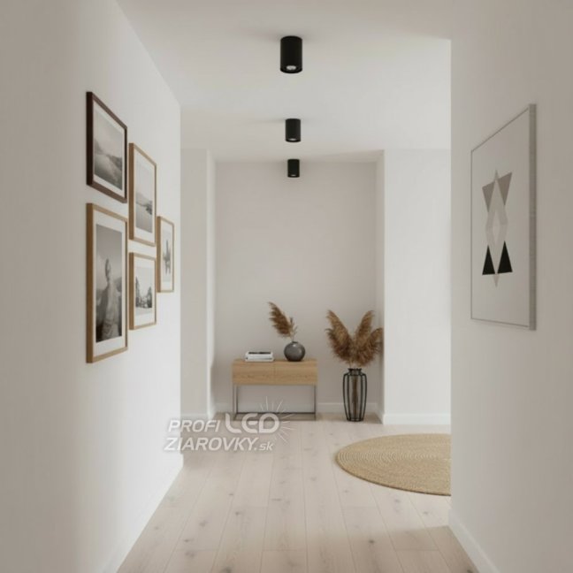 HALOGEN Spot Tube Movable GU10 Round Black 125mm AMAT-XL LUMILED pre povrchovú montáž