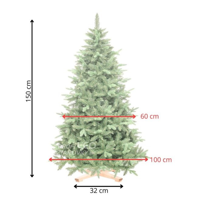 Umelý vianočný stromček Premium Royal Trees - 150 cm - sibírsky smrek s dreveným stojanom