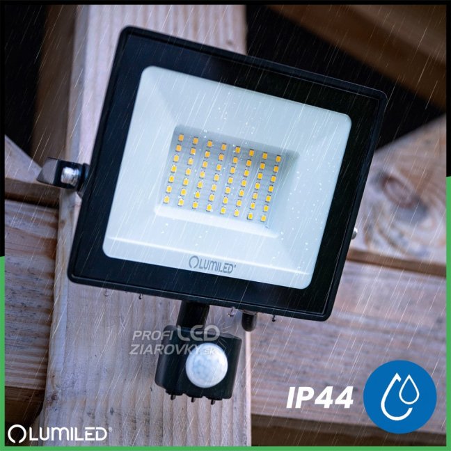 LED reflektor ZUNA2 50W 4500lm 4000K IP44 Black Senzor pohybu LUMILED