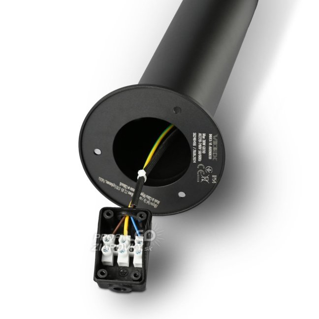 Vonkajšie záhradné svietidlo PIPE Round 60cm IP54 GU10 Black Videx