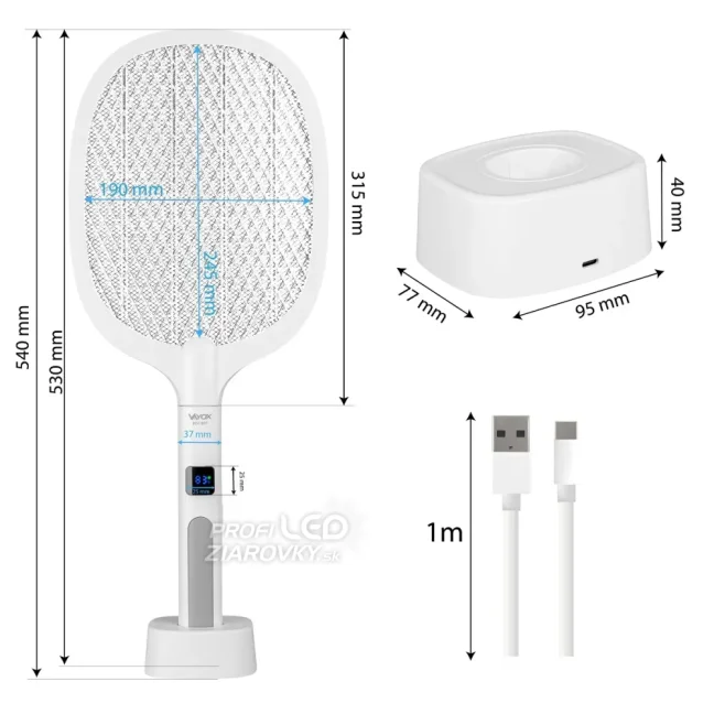 Insekticídna lampa Elektrická UV pasca Paleta 2v1 na muchy komáre hmyz VAYOX