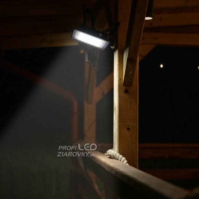 Solárne LED halogénové reflektory 300W Záhradná lampa 4000K IP65 PIR senzor pohybu + diaľkové ovládanie FULGOR LUMILED