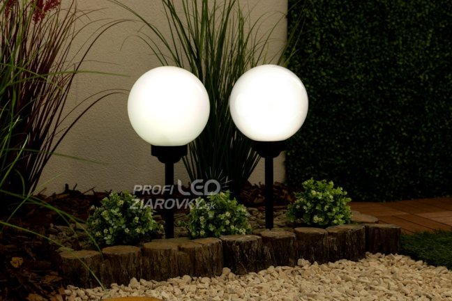Solárna záhradná lampa LED poháňaná bielou guľou 20 cm