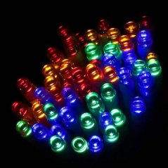 Vianočná led svetelná reťaz vonkajšia na batérie + programator - 120led - 9m multicolour