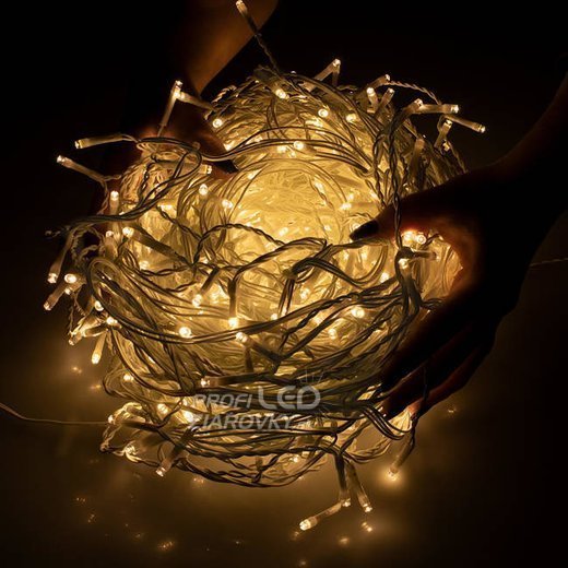 Svetelný záves vonkajší 12 m, 300 LED, teplá biela, na spájanie, časovač, 8 programov