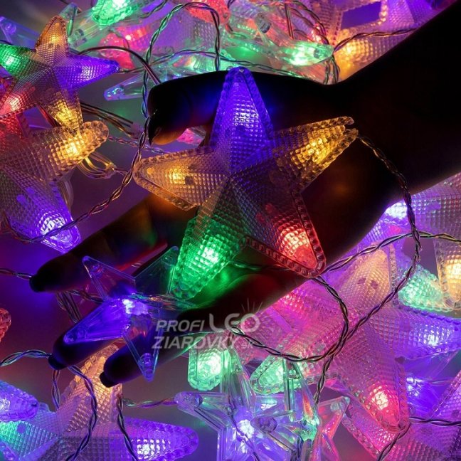 Svetelný záves s hviezdami vonkajší 2 m, 136 LED, farebná, 8 programov