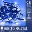 Svetelná reťaz vonkajšia 25 m, 500 LED, modrá, svetelné programy