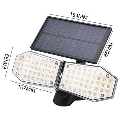Solárne svetlomety 78x LED 15W 450lm Studený senzor pohybu IP65