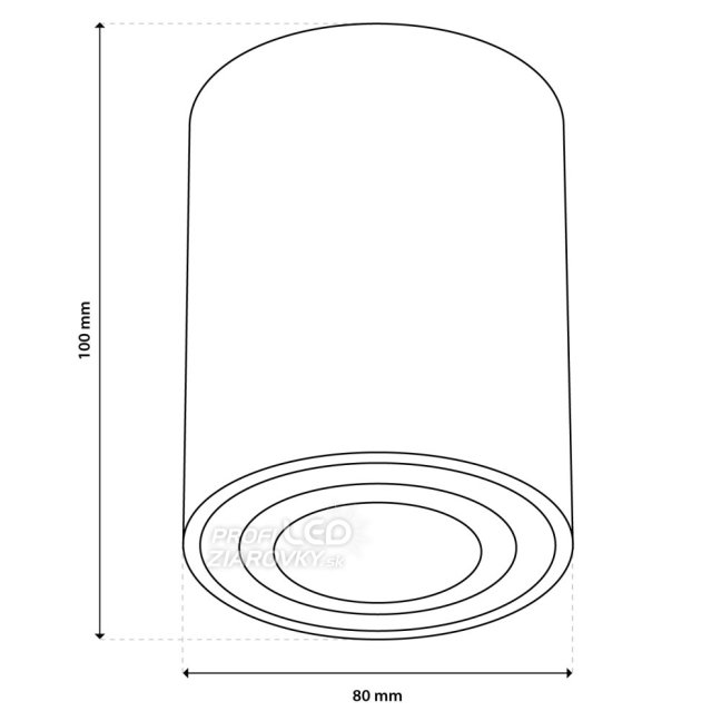 Nadomietkové halogénové bodové svietidlo tuba pohyblivé LUNDO GU10 LUMILED okrúhle čierne 80mm