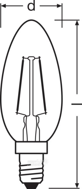 LED žiarovka E14 BW35 1,5W = 12W 120lm 2400K Warm 300° Filament OSRAM Vintage 1906
