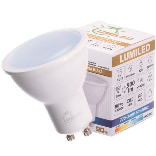 Led žiarovka smd 2835 10w studená biela, gu10