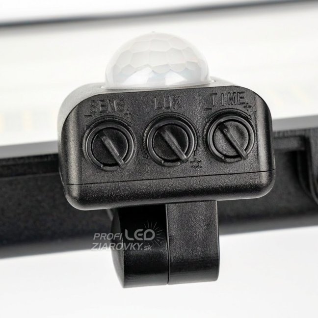 LED reflektor ZUNA2 100W 9000lm 6500K IP44 čierny so senzorom pohybu LUMILED