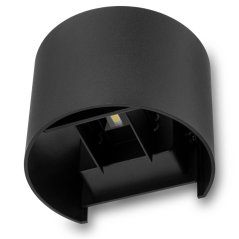 LED fasádne nástenné svietidlo 2x3W 4000K Nastaviteľné zhora nadol Čierna PINUS LUMILED