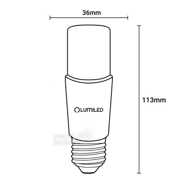 LED žiarovka E27 10W = 75W 1055lm 4000K Neutral Stick LUMILED