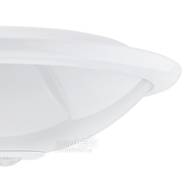 LED stropné svietidlo REGIS 2x E27 IP44 s pohybovým a súmrakovým senzorom biele okrúhle 30cm LUMILED