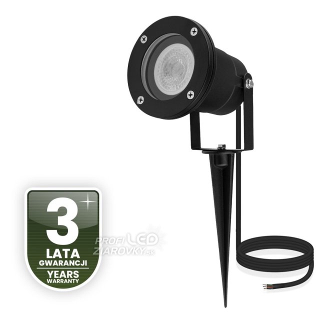 Záhradné svietidlo LED GU10 IP65 WATERPROOFED čierne s 1m káblom HORTI LUMILED
