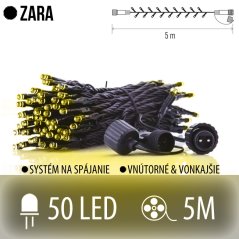Zara spojovateľná led svetelná reťaz vonkajšia - 50led - 5m teplá biela