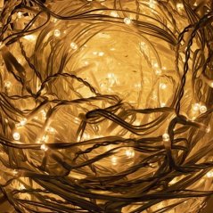 Svetelný záves vonkajší 20 m, 500 LED, teplá biela, na spájanie, časovač, 8 programov