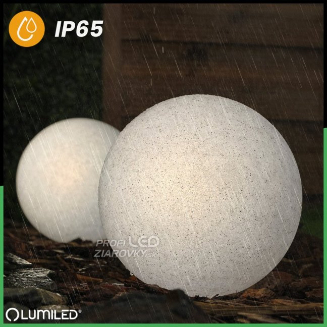 LED LUMIKULA 20cm E27 IP65 LUMILED Vonkajšia kamenná guľová záhradná lampa