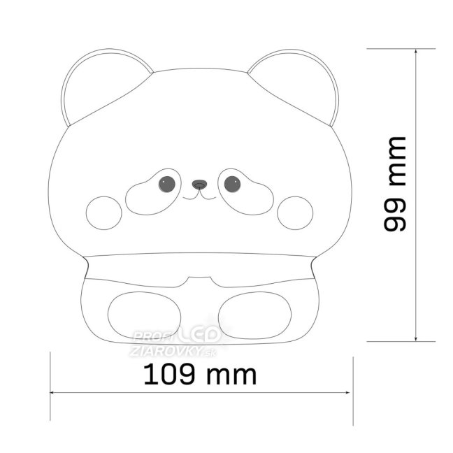 Dekoratívna LED dobíjacia lampa 2W 59lm 3000K teplá biela čierna stmievateľná Panda Sanico Goldlux