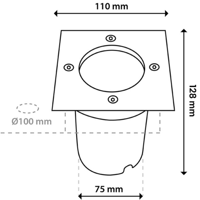 Zapustené GU10 IP67 IK09 štvorcové CATIO 2 LUMILED