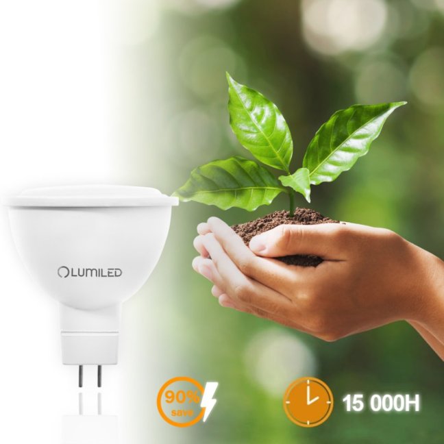 LED žiarovka GU5.3 MR16 6W = 50W 580lm 6000K Cold 120° 12V LUMILED