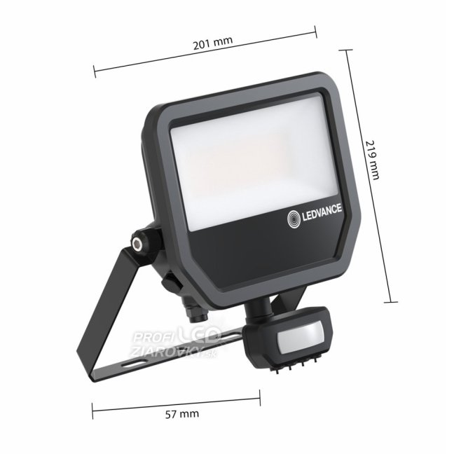 LED reflektor Vonkajší reflektor 50W 6000lm 4000K IP65 čierny s pohybovým a súmrakovým senzorom Reflektor Ledvance