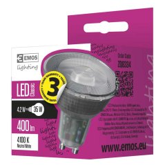 Led žiarovka classic 4,2w gu10 neutrálna biela