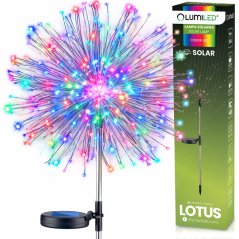 Solárna záhradná lampa LED LOTUS zapichovacia dekoračná púpava ohňostroj RGB LUMILED