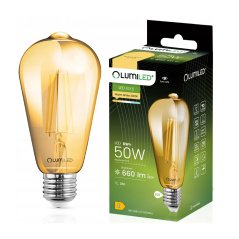 LED žiarovka E27 ST64 6W = 50W 660lm 2200K Warm 360° Filament LUMILED