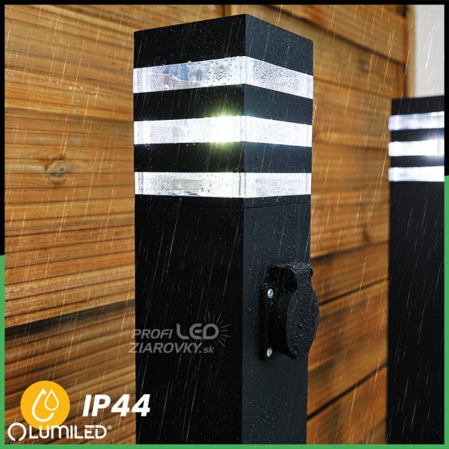 Záhradná LED lampa - stĺpik - E27 - so zásuvkou TAXUS 2 - 60 cm - LUMILED
